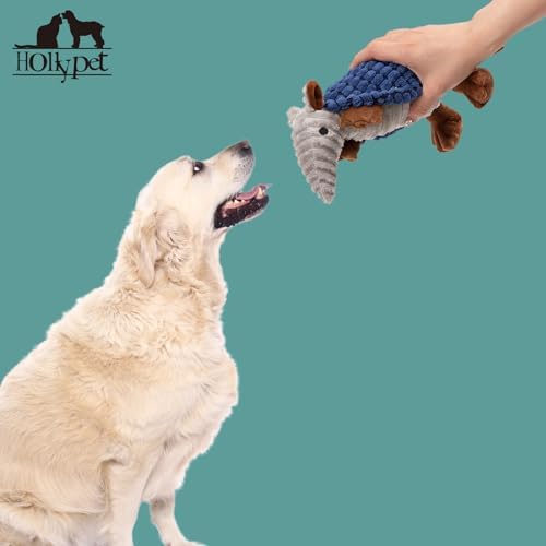 Hollypet Armadillo Squeaky Puppy Dog Toys for Small Medium Dogs, 8" - Image 4