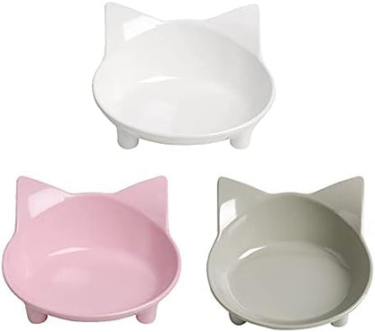 Cat Food Bowls, Non-Slip Shallow Wide Whisker Friendly Dishes for Indoor by Skrtuan