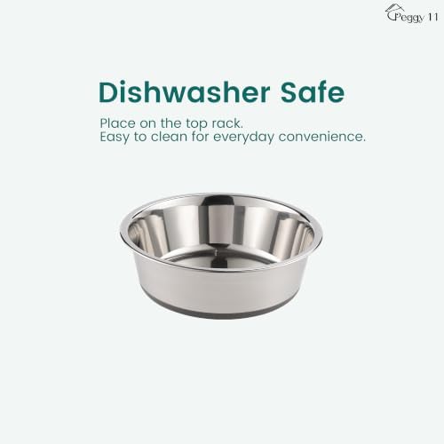 PEGGY11 Nonslip Stainless Steel Dog Bowls, 3.8 US Cup Each, 2 Pack - Image 6