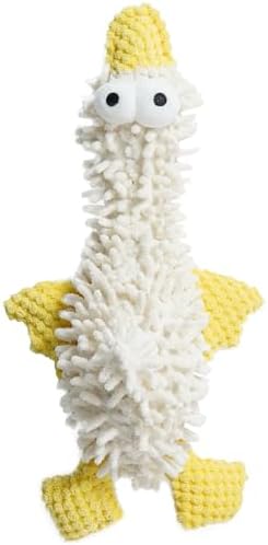 Nocciola Plush Squeaky Dog Toys, Cute Durable Stuffed Crinkle Puppy Pet Chew Toys for Large Medium Small Dogs - Duck by Nocciola