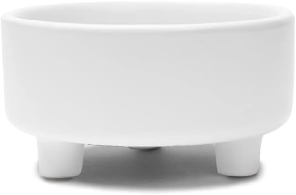 Waggo Uplift Ceramic Dog Bowl for Small Medium and Large Breeds - Heavyweight and Durable Pet Food and Water Dish Crock, Dishwasher Safe, Modern, Elevated Feeder (Medium, White)