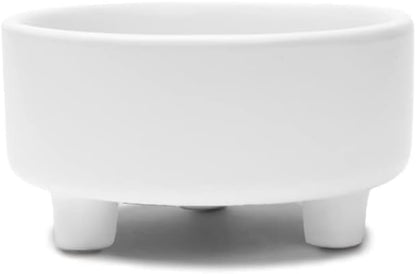 Waggo Uplift Ceramic Dog Bowl for Small Medium and Large Breeds - Heavyweight and Durable Pet Food and Water Dish Crock, Dishwasher Safe, Modern, Elevated Feeder (Medium, White)