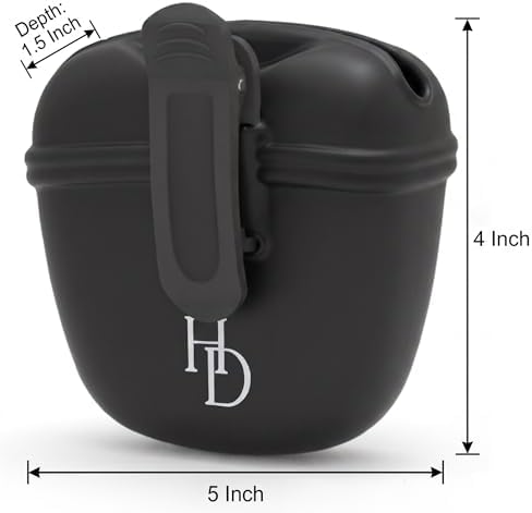 Hampton Distribution Silicone Dog Treat Pouch, Black, BPA Free Pet Treat Pouch for Pet Training with Magnetic Closure, Waist Clip & Portable Design - Image 2