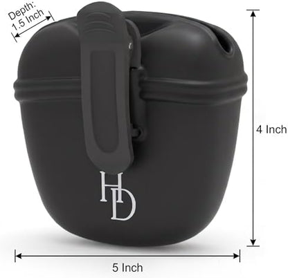 Hampton Distribution Silicone Dog Treat Pouch, Black, BPA Free Pet Treat Pouch for Pet Training with Magnetic Closure, Waist Clip & Portable Design - Image 2