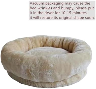 SHENGOCASE Cat Tree Tower Accessories Replacement Parts Round Top Cushion Bed Cover for Cat Perch with Elastic Band (11.8", Beige) - Image 3