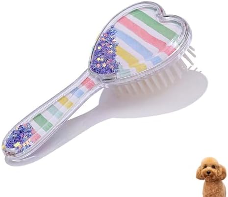 Small Soft Dog Grooming Brush, Pet Massage Hair Brush (Rainbow) by DEEUCHIS