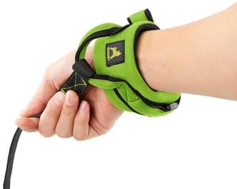 Gooby Neoprene Wrist Band Sport Leash - Lime, 6 FT - Comfortable Hands Free Leash with Elastic Band for Small, Medium and Large Dogs