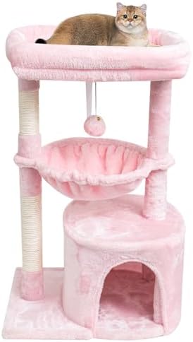 SYANDLVY Pink Cat Tree for Indoor Cats, Modern Tower with Scratching Post by SYANDLVY