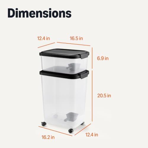 Amazon Basics Pet Food Storage Container Set, 30lbs and 10lbs with Scoop, for Dogs and Cats - Image 6