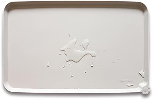 Hoki Found Silicone Pet Food Tray - High-Lips Dog Cat Bowl Mats - Waterproof Dog Cat Food Mats - Colors: Cream Brown by Hoki+Found