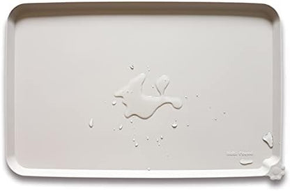 Hoki Found Silicone Pet Food Tray - High-Lips Dog Cat Bowl Mats - Waterproof Dog Cat Food Mats - Colors: Cream Brown by Hoki+Found