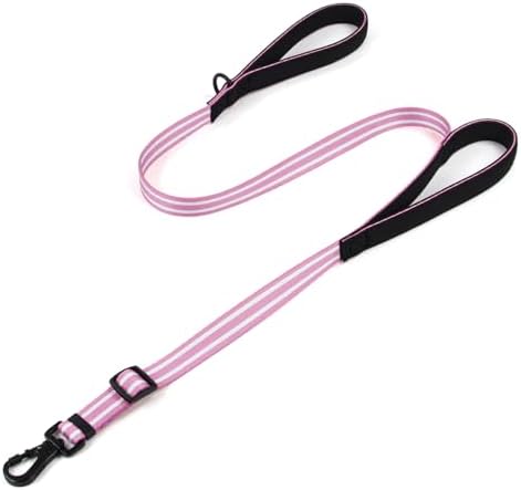 Reflective Double Handle Dog Leash for Large Medium Small Dogs (PW, L) by Tiffpaws