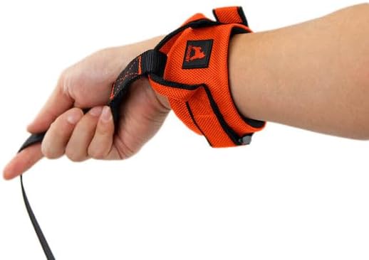 Gooby Easy Fit Wrist Band Surfer Leash - Orange, 6 FT - Comfortable Hands Free Leash with Elastic Band for Small, Medium and Large Dogs