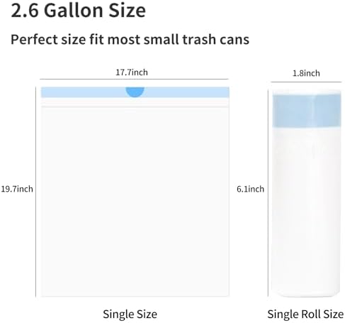 DOEL 60 Count Drawstring Cat Litter Bags for Most Auto Self-Cleaning Litter Box, Cat Litter Box Liners, Replaced Pet Waste Bags, 17.7"x19.7", White Blue (4 Rolls) - Image 3