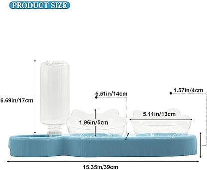 Sky Blue Triple Cat Bowls with 15 Tilt, 3-in-1 Automatic Water & Food Feeder, Whisker-Friendly Elevated Dishes for Small Cats & Puppies - Image 5