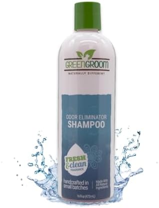 Green Groom Pet Odor Eliminator Dog Shampoo for Smelly Dogs, 16 oz, 32:1 by GreenGroom%7CGroomersChoice