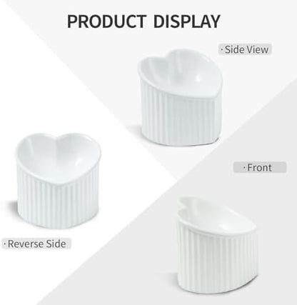 5.5 Inch White Ceramic Raised Tilted Cat Food Bowl,1 Pack - Image 2