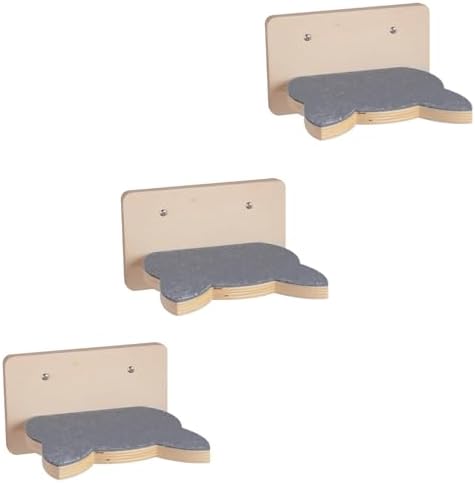 Solid Wood Wall Mounted Cat Steps, Cat Wall Furniture Shelves Stairs Perch(Black) by EKIORI