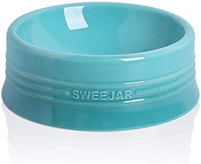 Sweejar Gradient Dog Bowl, Ceramic Dog Food Dish for Large Dogs and Large Cat, Porcelain Pet Bowl for Food and Water 32 oz (Gradient Blue) by Sweejarco1949