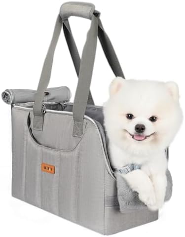Dog Purse Carrier for Small Dogs Cats Rabbits Up to 12lbs, Lightweight Pet Sling Carriers with Crossbody Strap, Portable Puppy Soft Sided Tote Bag Carrier for Vet,Hiking,Travel Gray by Becivi