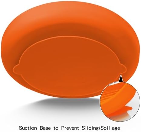 Slow Feeder Dog Bowls, Silicone Food Bowl Anti-Gulping, Pets Puppy Slow Feeder with Suction Cups, Dishwasher Microwave Safe for All Small Medium Dogs, Wave Design Orange - Image 3