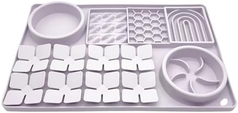 Slow Feeder Bowl, Silicone Lick Mat with Suction Cups for Dog Cat, Snuffle Mat for Pet Smell Training, Puzzle Toys for Bored Puppy, Sniff Mat for Slow Eating and Keep Busy, Lavender Gray - Image 2