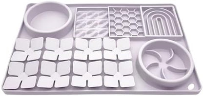 Slow Feeder Bowl, Silicone Lick Mat with Suction Cups for Dog Cat, Snuffle Mat for Pet Smell Training, Puzzle Toys for Bored Puppy, Sniff Mat for Slow Eating and Keep Busy, Lavender Gray - Image 2