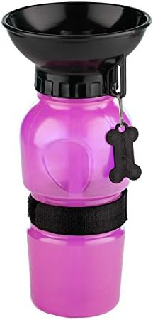 Highwave AutoDogMug Dog Water Bottle with Built-in Bowl, 20 oz, Pink by Highwave