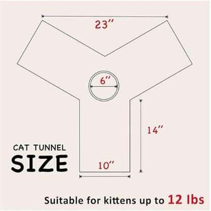 Pet Cat Tunnel Tube Cat Toys 3 Way Collapsible, Tunnels for Indoor Cats，Kitty Bored Peek Hole Toy Ball Cat, Puppy, Kitty, Kitten, Rabbit - Image 2