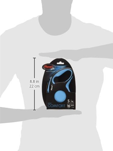 FLEXI New Comfort Retractable Dog Leash (Tape), Ergonomic, Durable and Tangle Free Pet Walking Leash for Dogs Up to 132 lbs, 16 ft, Large, Blue/Pastel