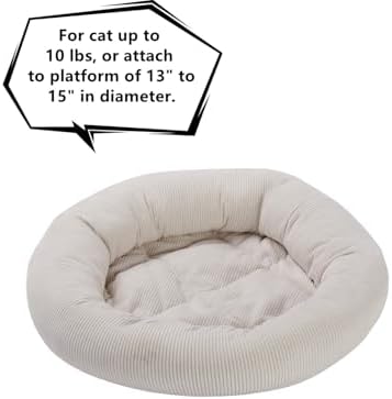 SHENGOCASE Round Cat Tree Tower Accessories Replacement Parts, Round Donut Cuddler Cat Dog Cushion Bed Add-ons for Plaform Perch Shelves (14") - Image 6