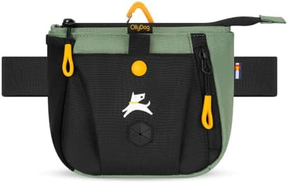 OllyDog Backcountry Day Bag | Dog Training Treat Pouch | Eco-Friendly Recycled Fabric Fanny Pack with Zipper Closure, Built-in Poop Bag Dispenser & Adjustable Waist Belt (Olivine) - Image 2