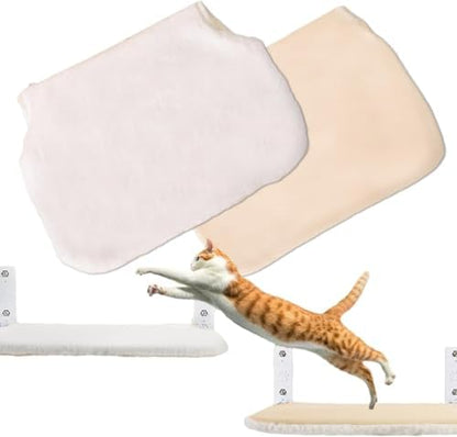 2PCS Replacement Cover for Cat Window Perch, L Size Cordless Cat Window Hammock Bed Accessories, Reversible Breathable/Warm Seat Cover for Inside (White, 23.6''L×11.8''W) by YACVRLT