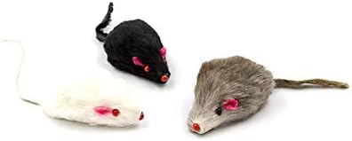 20 Furry Mice with Catnip and Rattle Sound Made of Real Rabbit Fur Interactive Catch Play Mouse Toy for Cat, Pack of 20 Mice - Image 2