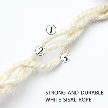 Natural Sisal Rope 8mm 98-Feet for Cat Scratching Post Tree Tower Replacement Repair and Replace, DIY Hemp Twine Rope for Cat Scratching Furniture Window Perch and Crafts Gardening Home Decorating - Image 3