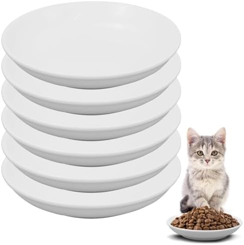 6 Pack Cat Food Bowl, Ceramic Cat Bowls, Anti Whisker Fatigue Cats Bowl Set by Unknown