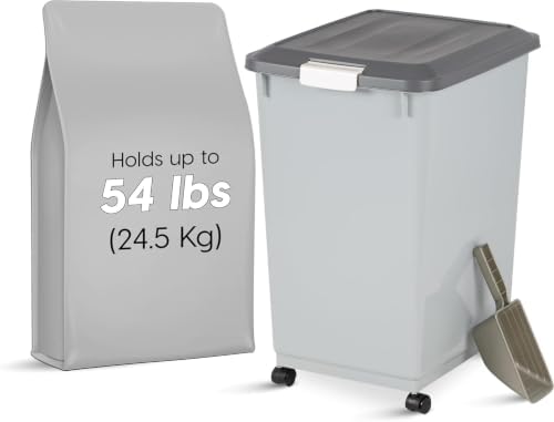 IRIS USA Dog Food Storage Container, Up to 54 lbs, Gray/Dark Gray - Image 5
