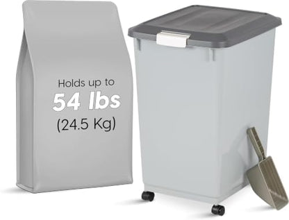 IRIS USA Dog Food Storage Container, Up to 54 lbs, Gray/Dark Gray - Image 5