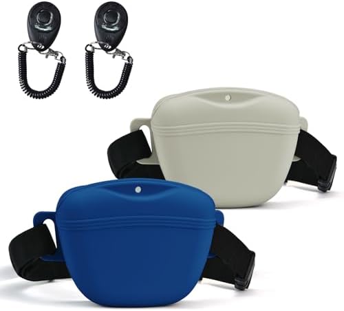 AUDWUD Magnetic Silicone Dog Treat Pouch with Adjustable Belt by AUDWUD