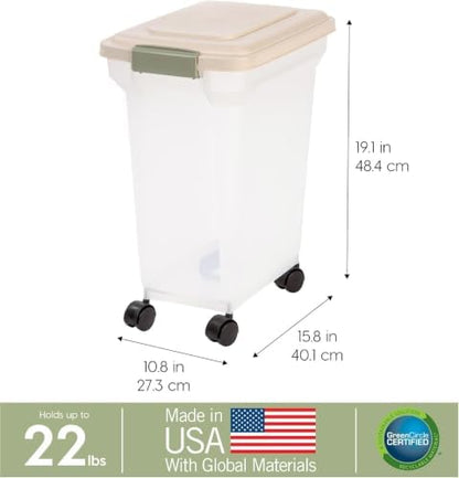 IRIS USA Dog Food Storage Container, Up to 22 lbs, Almond, Made in USA - Image 3
