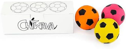 CHIWAVA 3PCS 2.7'' Squeak Latex Dog Toy Football Fetch Ball for Medium Dogs - Image 5
