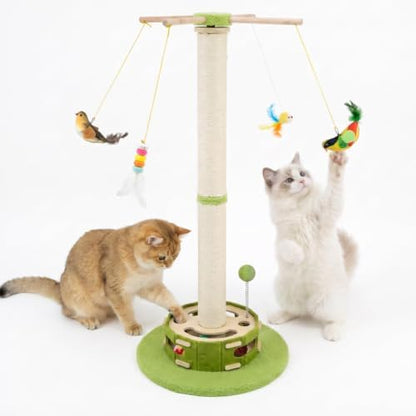 Tall Cat Scratching Post with Cat Puzzle Toys, Interactive Cat Toys by Unknown