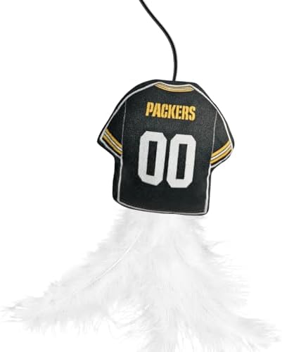 Pets First NFL Green Bay Packers Team Jersey Wand with CAT NIP, Cat Toy Jersey Shaped Plush Teaser Toy for Cats & Kittens - Interactive Pet Toy for Play & Exercise - Image 2
