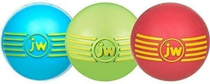 JW Pet Company iSqueak Ball Rubber Dog Toy, Medium, Colors Vary (3 Pack) - Image 2