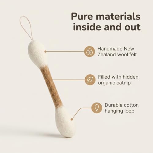 Glaciart One Cat Wand Refill Swabs 6 Pack, Wool Felt Catnip Toys - Image 3