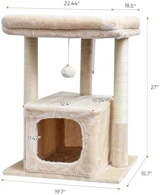 SYANDLVY 27" Cat Tree for Indoor Cats, Activity Tower with Scratching Posts - Image 3