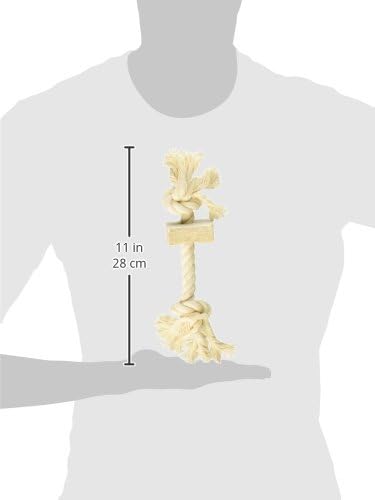 Scott Pet 5/8" X 8" 1 Piece Rope Toy With Antler, Small, White