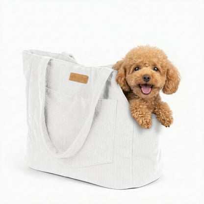 Everyday Cozy Carry Dog Tote for Small Dogs up to 13 lbs, White by NOBLEPUP