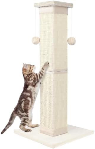 SOCATER Cat Scratching Post 33 Inch Nature Sisal Cat Scratch Post for Indoor Cats, Large Cat Scratcher Protect Your Furniture, for All Breeds by SOCATER