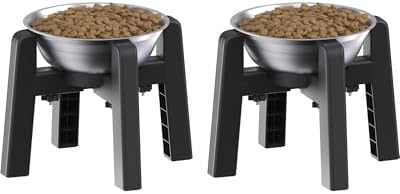 CZPET Dog Bowl Stand, 51 oz Large Capacity Stainless Steel Feeder (2 Pack) by CZPET